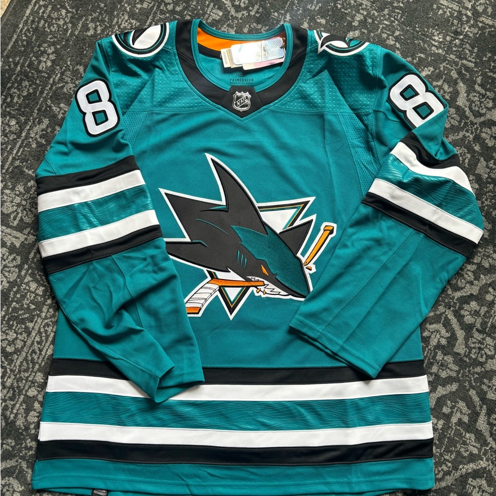 Authentic Sharks Burns Jersey sz 54 NWT